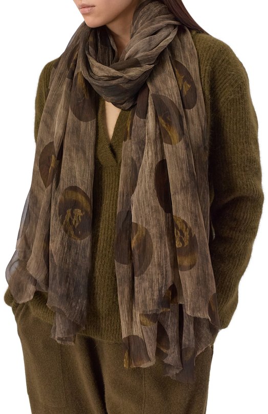 Шелковый шарф Uma Wang A0 M UA0245 Коричневый  A0 M UA0245 Фото 2