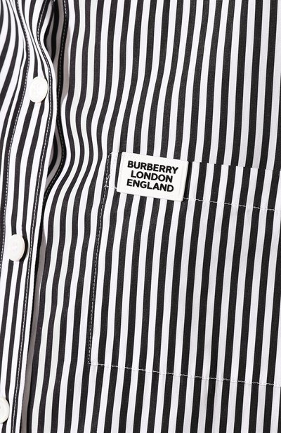 Хлопковая рубашка BURBERRY черно-белого цвета по цене 176500 руб., арт. 4564367, фото 5 Хлопковая рубашка BURBERRY, арт. 4564367, фото 5