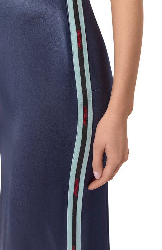 Атласное платье Off-White 0WDB56NS26FAB001 Синий  0WDB56NS26FAB001 Фото 4