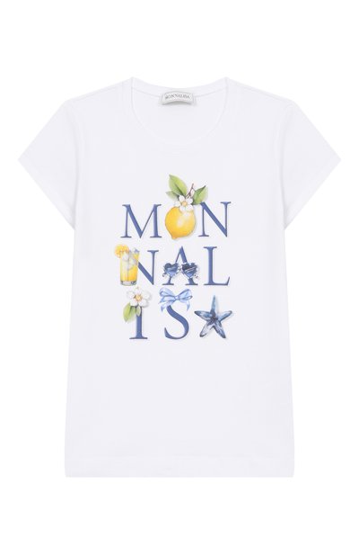 Хлопковая футболка MONNALISA, арт. 11G621