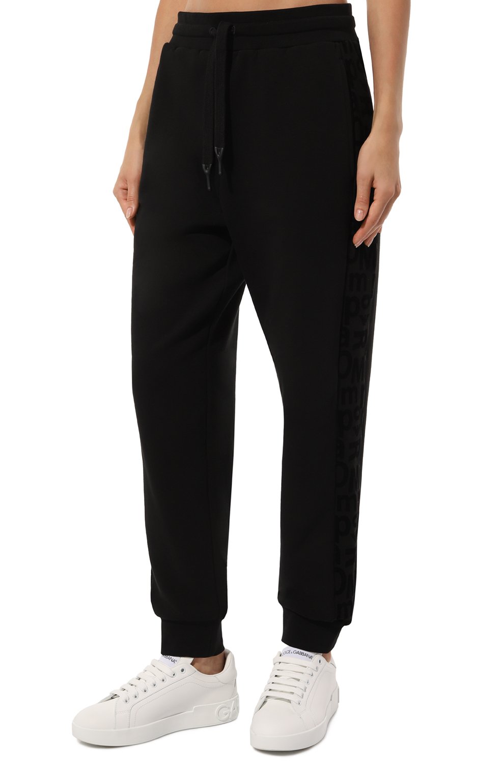 Хлопковые джоггеры EA7 черного цвета по цене 14250 руб., арт. 7W000008/AF10195, фото 3 Хлопковые джоггеры EA7, арт. 7W000008/AF10195, фото 3