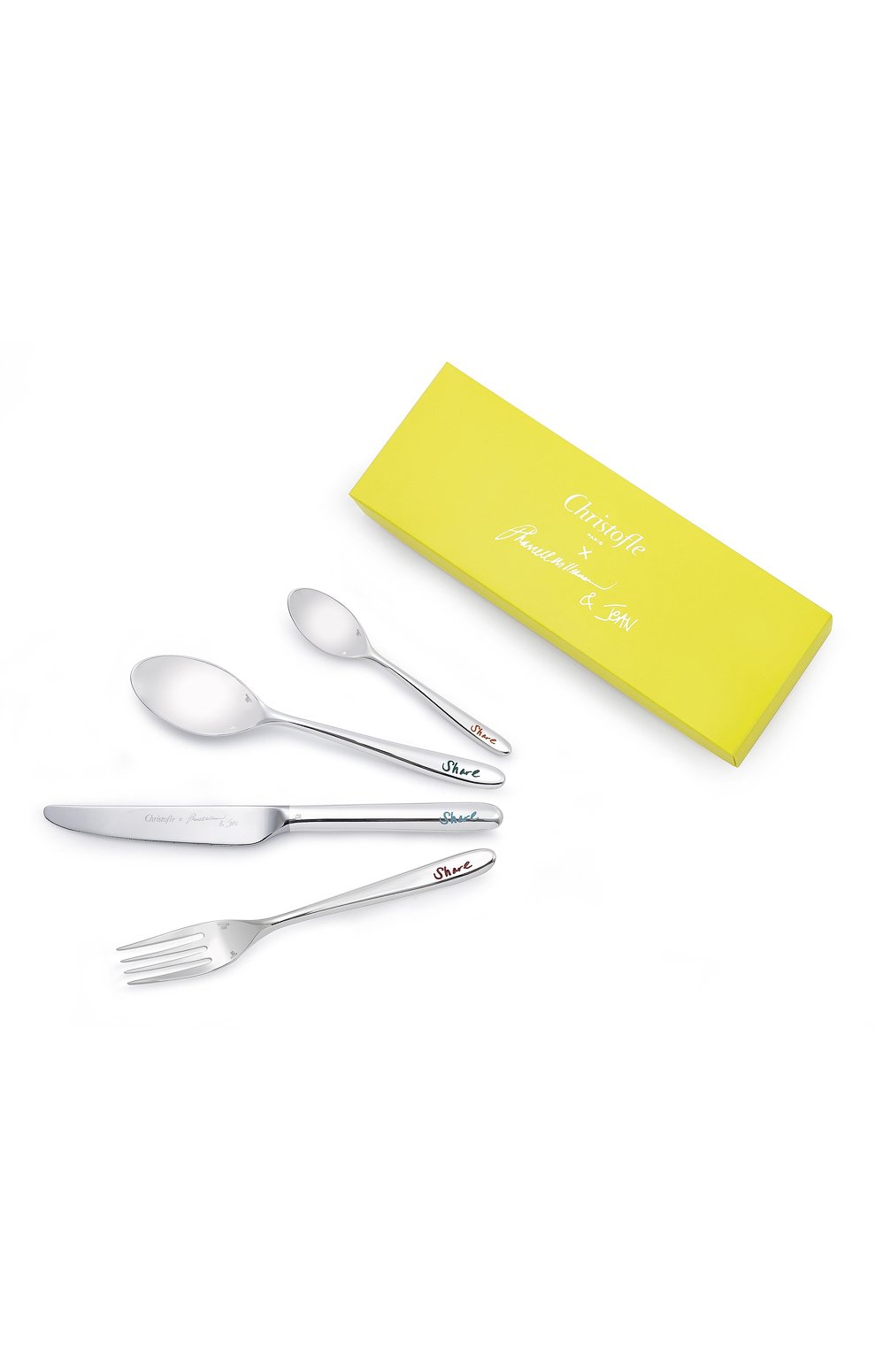 Набор столовых приборов mood christofle x pharell williams & jean на 6 персон CHRISTOFLE желтого цвета по цене 415000 руб., арт. 00067299, фото 2 Набор столовых приборов mood christofle x pharell williams & jean на 6 персон CHRISTOFLE, арт. 00067299, фото 2