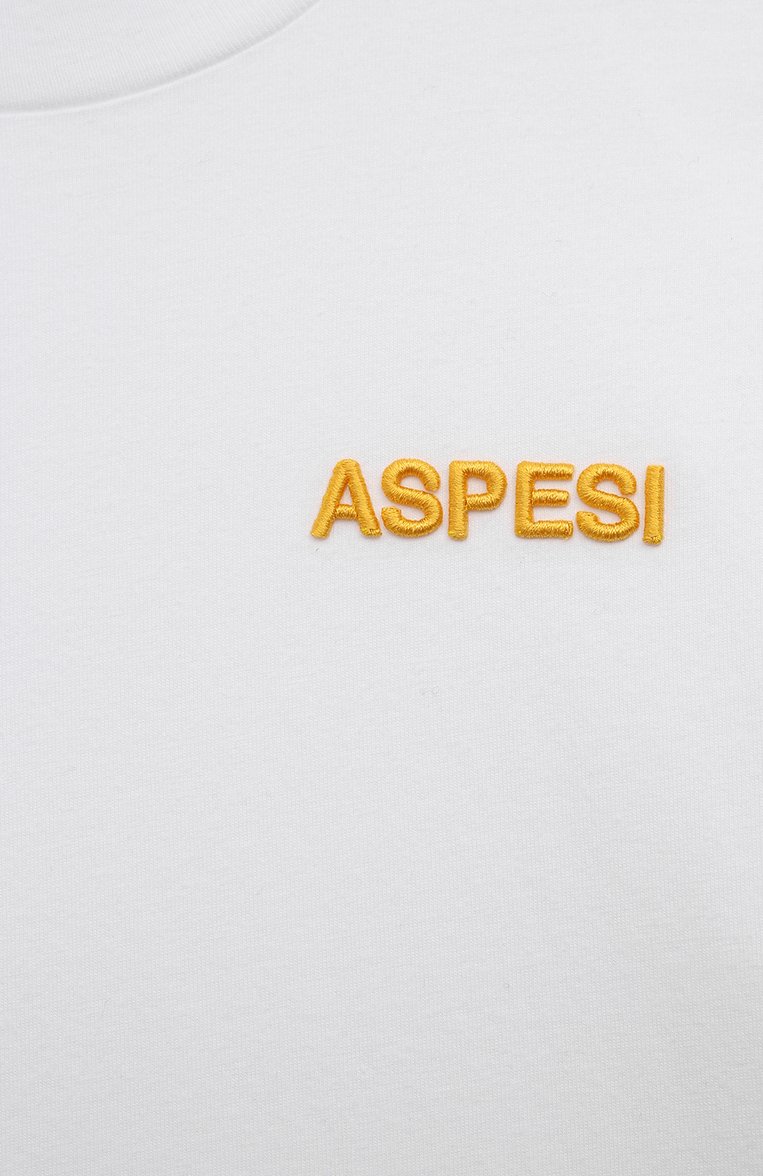 Детская хлопковая футболка ASPESI белого цвета, арт. S24029TSM7038 | Фото 3 (Рукава: Короткие; Материал сплава: Проставлено; Драгоценные камни: Проставлено; Материал внешний: Хлопок; Девочки Кросс-КТ: футболка-одежда; Ростовка одежда: 8 лет | 128 см, 10 - 11 лет | 140 - 146см, 12 лет | 152 см, 13 - 15 лет | 158 см, 16 лет | 164 см, 6 лет | 116 см)