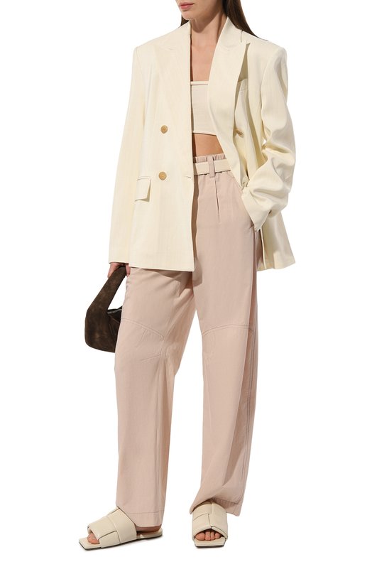 Хлопковые брюки Brunello Cucinelli ML949B1349 Розовый  ML949B1349 Фото 2