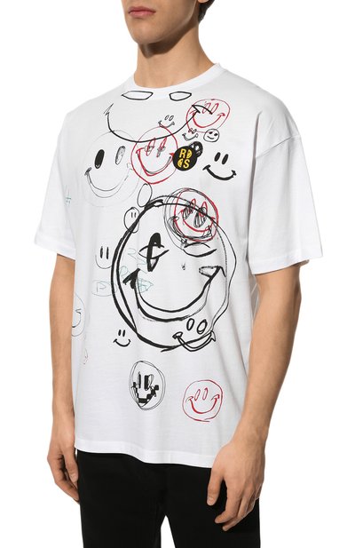 Хлопковая футболка raf simons x smiley RAF SIMONS, арт. 224-M122-19001, фото 3