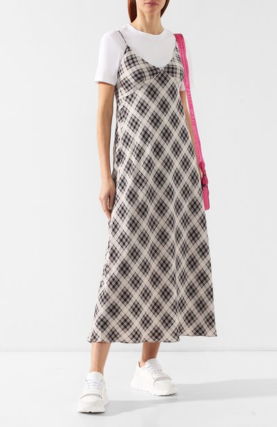 Шелковое платье MARC JACOBS (THE) бежевого цвета по цене 47150 руб., арт. M4007788, фото 2 Шелковое платье MARC JACOBS (THE), арт. M4007788, фото 2