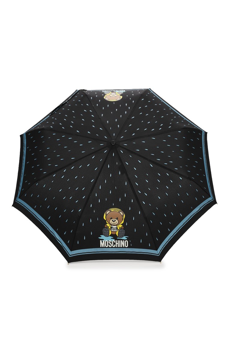 Женский складной зонт MOSCHINO черного цвета, арт. 8058-0PENCL0SE | Фото 1 (Материал: Текстиль, Металл, Синтетический материал; Нос: Не проставлено)