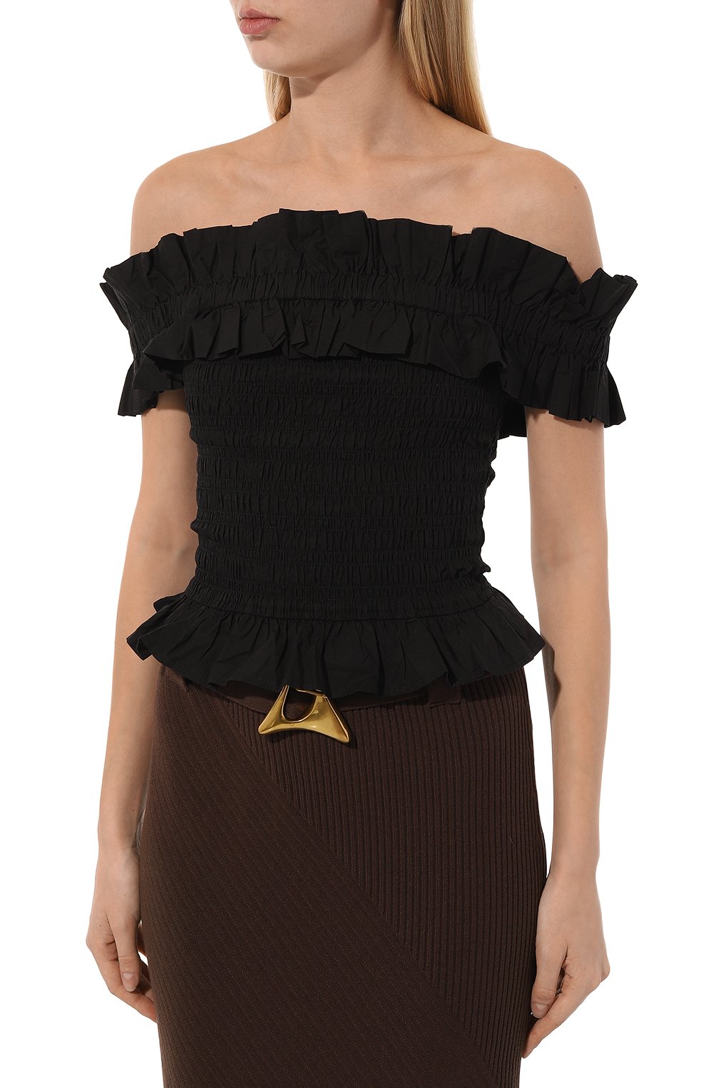 Хлопковый топ GANNI, арт. F7917, фото 3