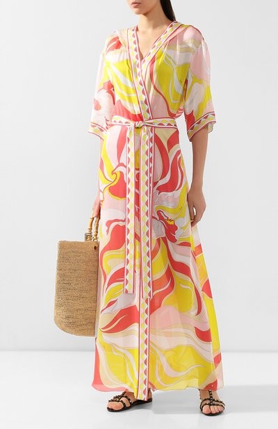 Шелковая туника EMILIO PUCCI кораллового цвета по цене 143000 руб., арт. 9RWI50/9R772, фото 2 Шелковая туника EMILIO PUCCI, арт. 9RWI50/9R772, фото 2
