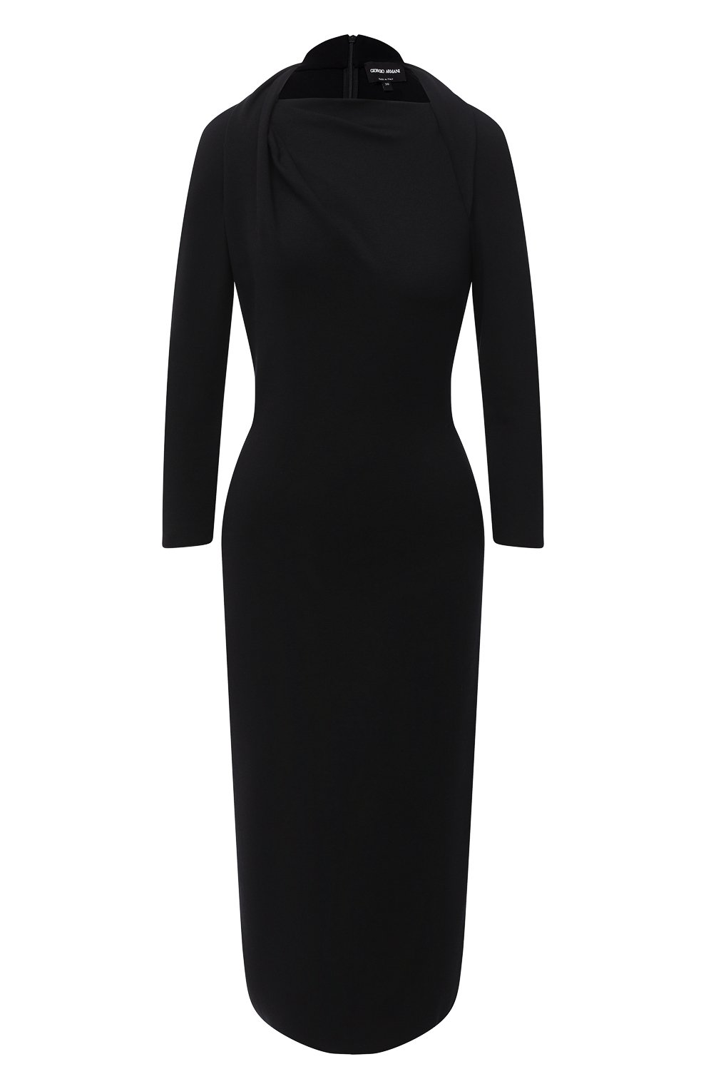 Платье из вискозы GIORGIO ARMANI черного цвета по цене 120500 руб., арт. 6HAA76/AJDRZ, фото 1 Платье из вискозы GIORGIO ARMANI, арт. 6HAA76/AJDRZ, фото 1