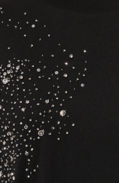 Женская хлопковая футболка DES_PHEMMES черного цвета, арт. DPTH23 | Фото 5 (Материал внешний: Хлопок; Рукава: Короткие; Длина (для топов): Стандартные; Принт: Без принта; Стили: Романтичный; Материал сплава: Проставлено; Драгоценные камни: Проставлено)