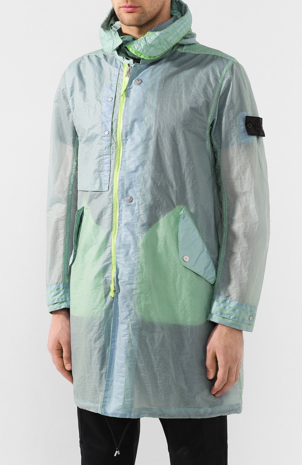 Мужской светло-зеленый плащ STONE ISLAND SHADOW PROJECT купить в