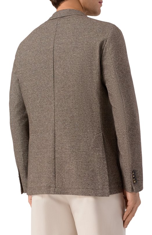 Пиджак из шерсти и хлопка Sartoria Latorre JD74/JI130 Коричневый  JD74/JI130 Фото 5