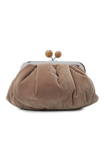 Женская сумка pasticcino small WEEKEND MAX MARA светло-коричневого цвета, арт. VESPA | Фото 1 (Драгоценные камни: Проставлено; Материал: Текстиль; Ремень/цепочка: На ремешке; Размер: small; Материал сплава: Проставлено)