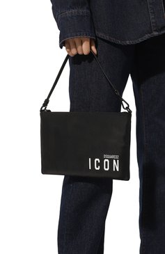 Женская сумка be icon DSQUARED2 черного цвета, арт. P0W0051/11703199 | Фото 2 (Материал: Текстиль; Материал сплава: Проставлено; Размер: medium; Драгоце�нные камни: Проставлено; Сумки-технические: Сумки top-handle)