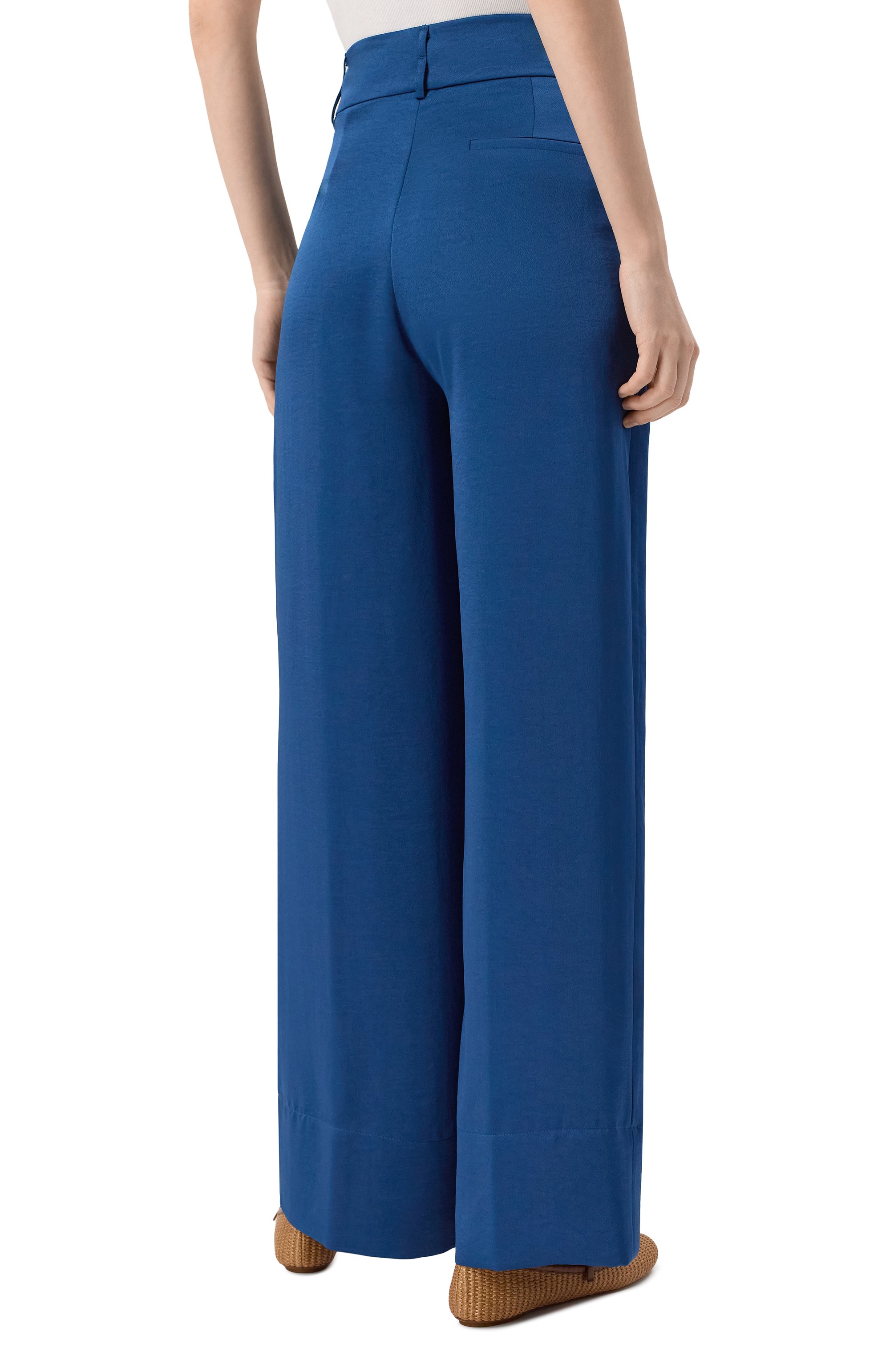 Атласные брюки LIU JO синего цвета по цене 34490 руб., арт. CA5272TS870, фото 4 Атласные брюки LIU JO, арт. CA5272TS870, фото 4