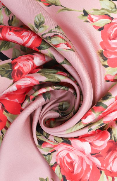 Шелковый платок DOLCE & GABBANA розового цвета по цене 56500 руб., арт. FN092R/GDDPM, фото 3 Шелковый платок DOLCE & GABBANA, арт. FN092R/GDDPM, фото 3