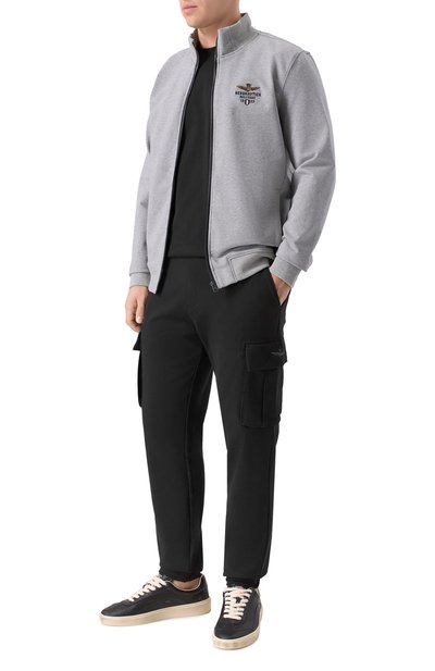 Хлопковые джоггеры AERONAUTICA MILITARE черного цвета по цене 15350 руб., арт. PF1020UF00674, фото 2 Хлопковые джоггеры AERONAUTICA MILITARE, арт. PF1020UF00674, фото 2