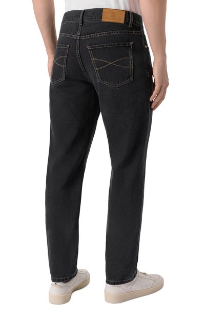 Джинсы traditional fit BRUNELLO CUCINELLI темно-серого цвета по цене 105000 руб., арт. M240PB3210, фото 4 Джинсы traditional fit BRUNELLO CUCINELLI, арт. M240PB3210, фото 4