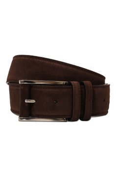 Мужской замшевый ремень KITON коричневого цвета, арт. USC7140N0097703 | Фото 1 (Нос: Не проставлено; Материал: Натуральная кожа, Замша; Материал сплава: Проставлено; Случай: Формальный)