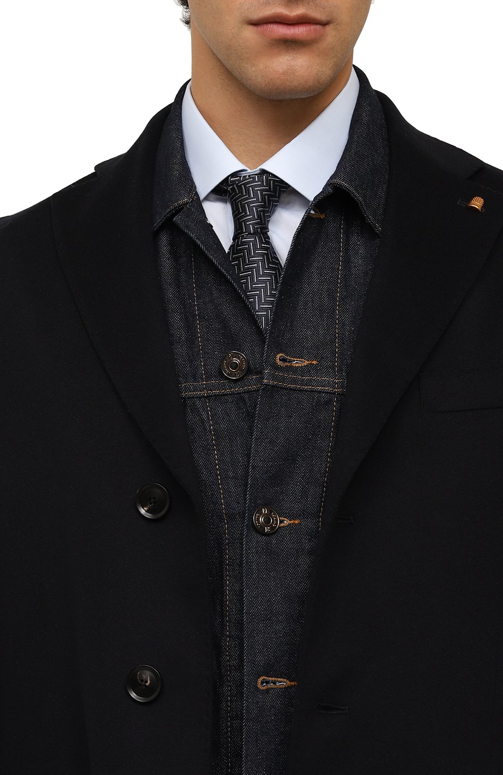 Галстук из шелка и хлопка CANALI, арт. 18/HJ03876, фото 2