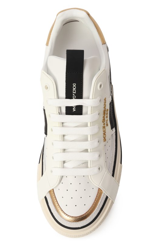 Кожаные кеды Custom 2.Zero Dolce & Gabbana CS1863/A0222 Белый  CS1863/A0222 Фото 6