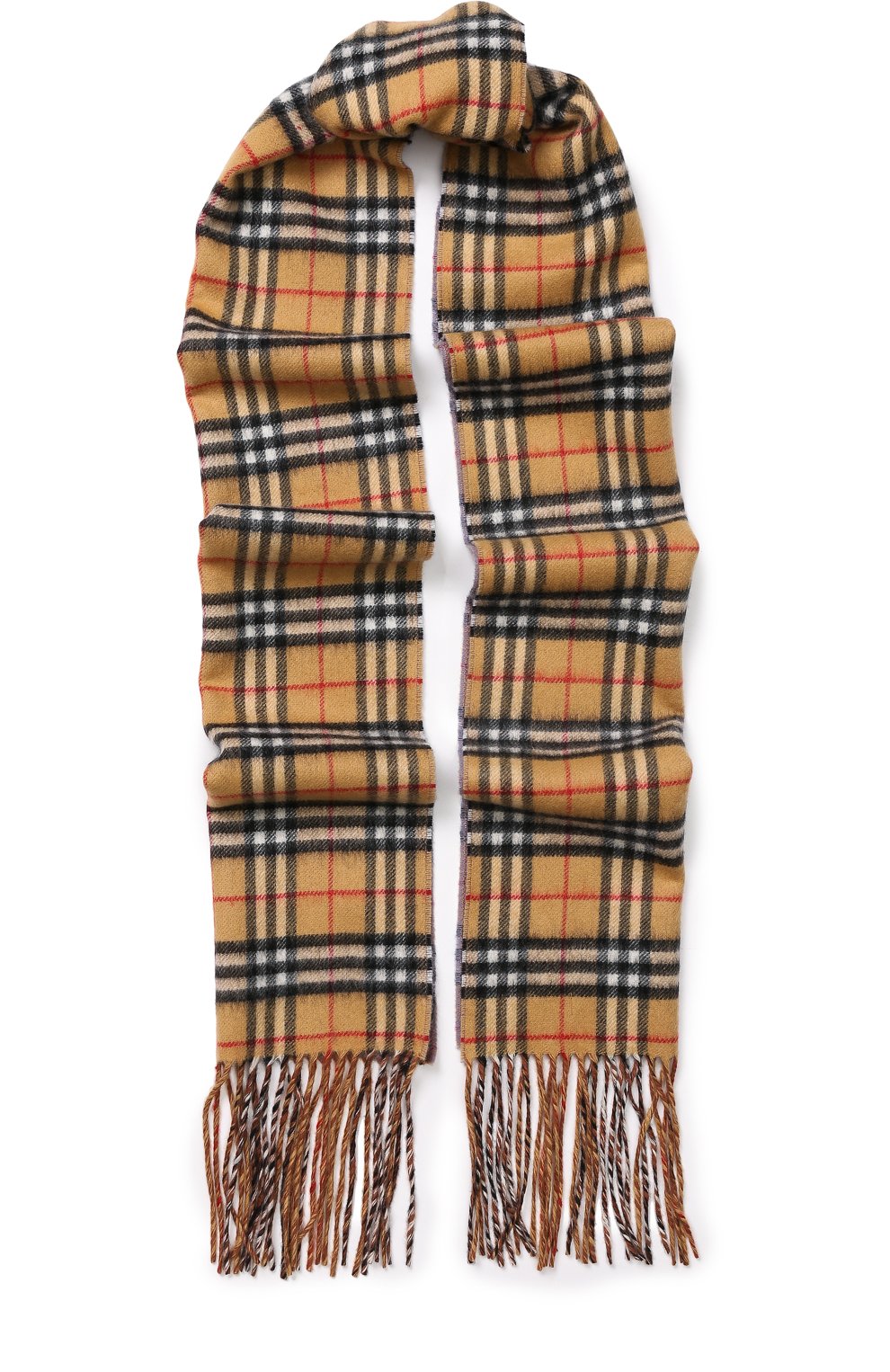 Кашемировый шарф в клетку с бахромой BURBERRY, арт. 4058370, фото 1