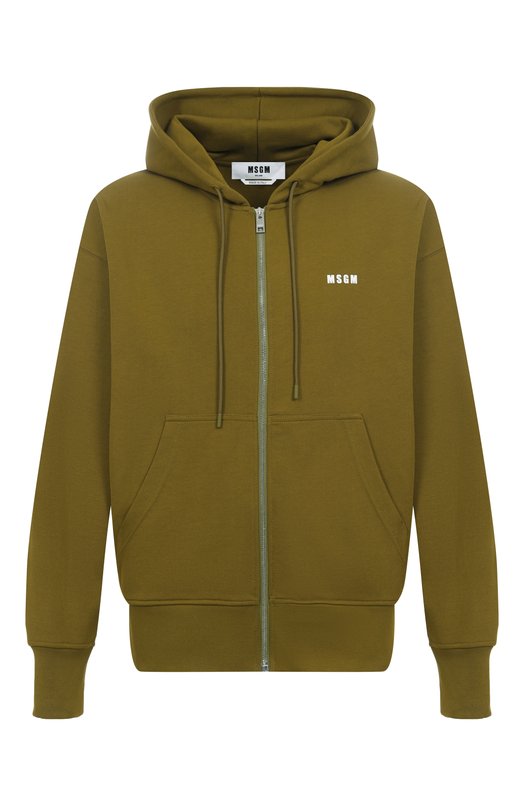 Хлопковая толстовка MSGM 3940MM507/257799 Хаки 3940MM507/257799