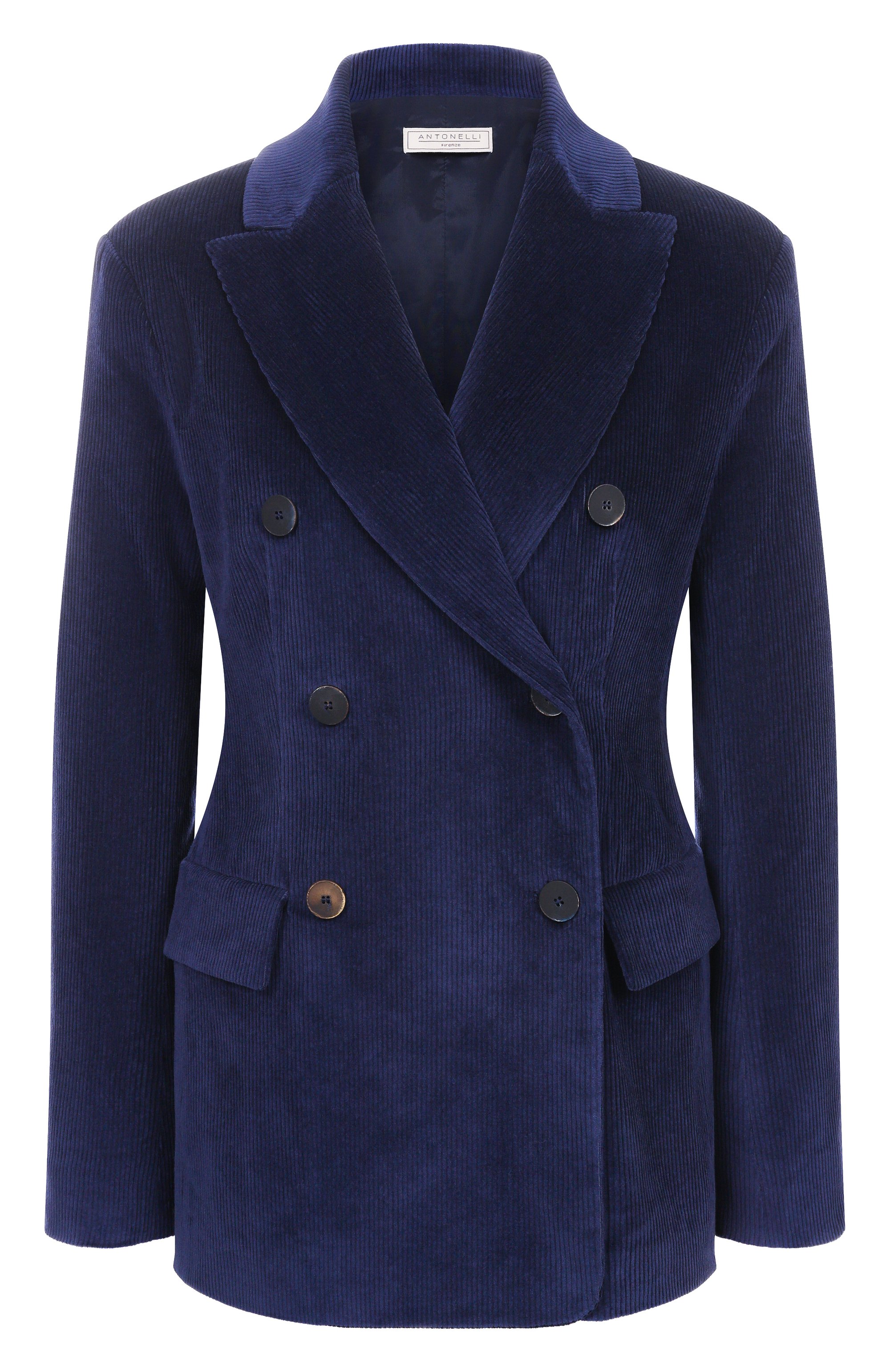 Вельветовый жакет ANTONELLI FIRENZE синего цвета по цене 107000 руб., арт. M3104P/680B, фото 1 Вельветовый жакет ANTONELLI FIRENZE, арт. M3104P/680B, фото 1