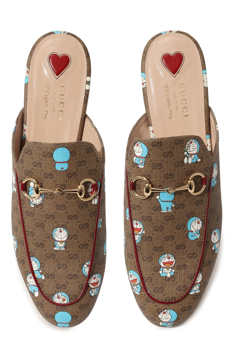 Женские сабо doraemon x gucci GUCCI коричневого цвета, арт. 655038 2TU10 | Фото 6 (Каблук высота: Низкий; Каблук тип: Устойчивый; Материал внутренний: Натуральная кожа; Подошва: Плоская; Материал внешний: Натуральная кожа)