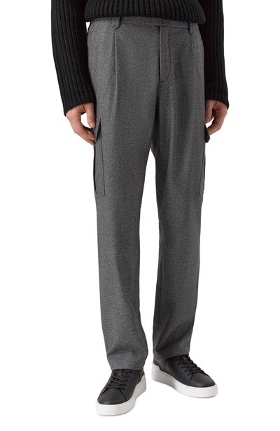 Шерстяные брюки-карго BRIONI темно-серого цвета по цене 172000 руб., арт. RP3T0M/0AA0C, фото 3 Шерстяные брюки-карго BRIONI, арт. RP3T0M/0AA0C, фото 3