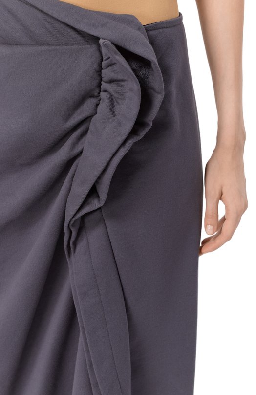 Хлопковая юбка Dries Van Noten 011140-2611-803 Серый  011140-2611-803 Фото 5