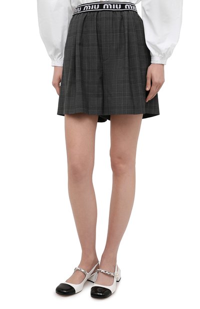 Шерстяные шорты MIU MIU, арт. MP1431-1UK2-F0480, фото 3