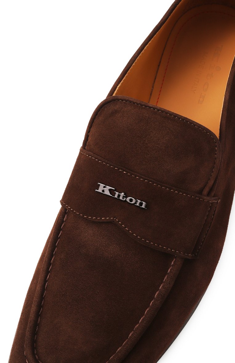 Мужские замшевые лоферы KITON коричневого цвета, арт. USSA271N0119603 | Фото 7 (Материал сплава: Проставлено; Материал внешний: Натуральная кожа, Замша; Нос: Не проставлено; Материал внутренний: Натуральная кожа; Стили: Классический)