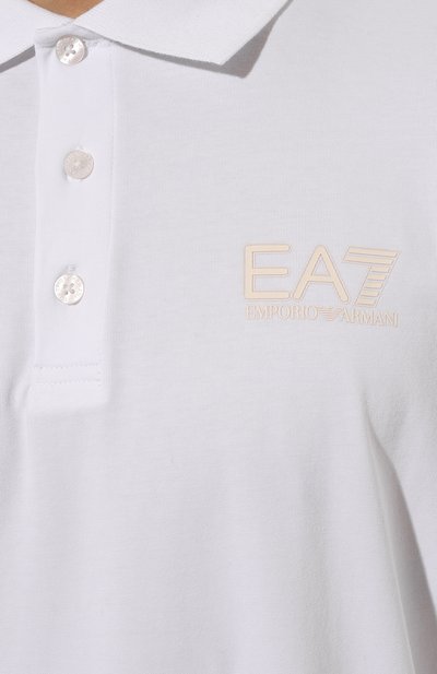 Хлопковое поло EA7 белого цвета по цене 9725 руб., арт. 6DPF16/PJVQZ/3XL, фото 5 Хлопковое поло EA7, арт. 6DPF16/PJVQZ/3XL, фото 5