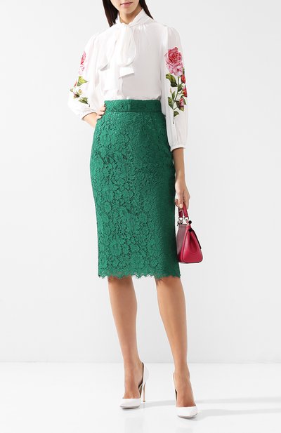 Кружевная юбка-карандаш с разрезом DOLCE & GABBANA, арт. F4BG6T/HLMHW, фото 2