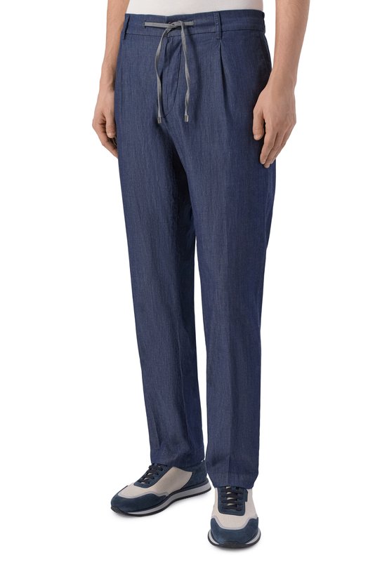 Хлопковые брюки Berwich SPIAGGIA 1P-GD/AL1717X Синий  SPIAGGIA 1P-GD/AL1717X Фото 3