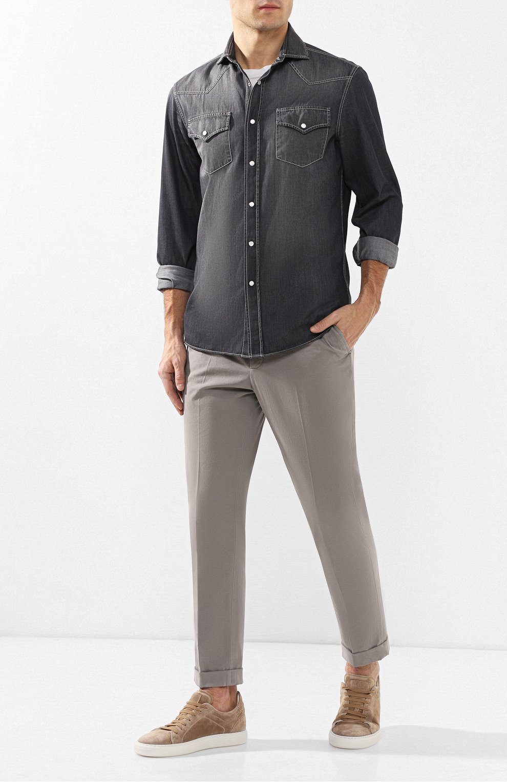 Джинсовая рубашка BRUNELLO CUCINELLI, арт. ML6304008, фото 2