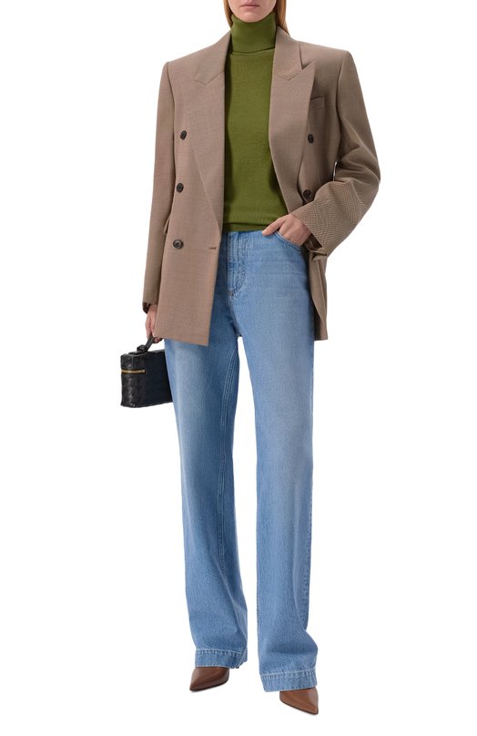 Водолазка из шерсти и кашемира Saint Laurent 840802/YAPK2 Зелёный  840802/YAPK2 Фото 2