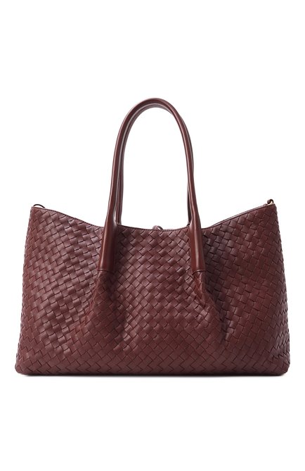 Женская сумка-тоут pinacoteca BOTTEGA VENETA бордового цвета, арт. 817166/V5AG1 | Фото 1 (Материал: Натуральная кожа; Размер: large; Автоматизация состава: Проставлено; Автоматизация ТО: Проставлено)