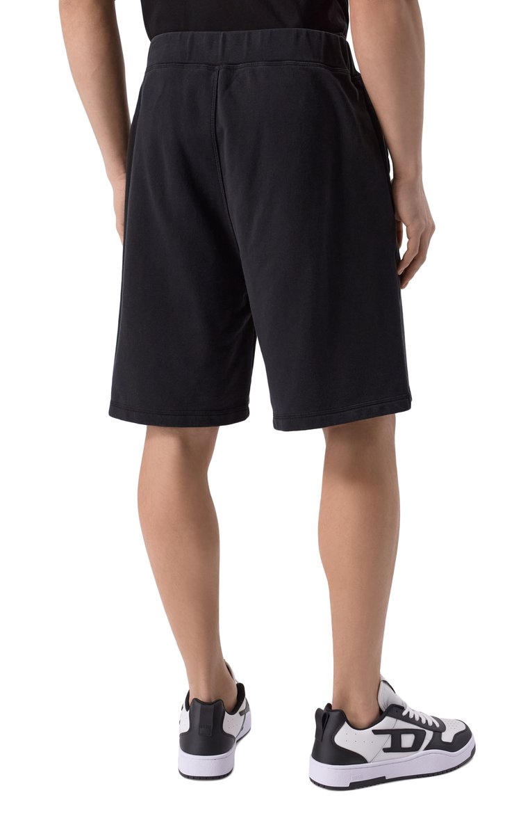 Мужские хлопковые шорты DSQUARED2 черного цвета, арт. S74MU0894/S25539 | Фото 4 (Длина Шорты М: До колена; Материал внешний: Хлопок; Принт: Без принта; Случай: Повседневный; Стили: Кэжуэл)