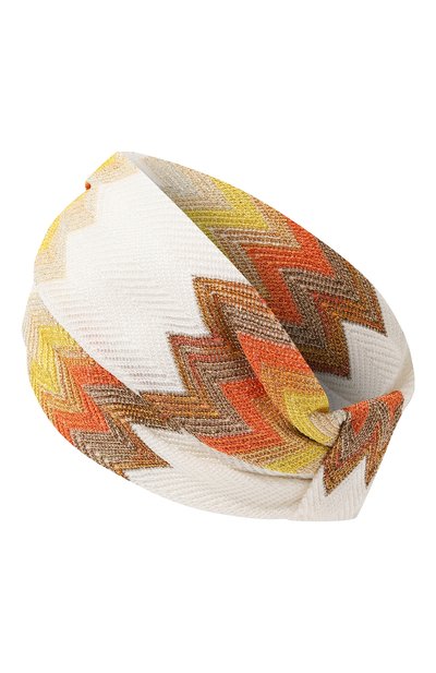 Повязка на голову из вискозы MISSONI желтого цвета по цене 21950 руб., арт. FCKSVMD8930, фото 3 Повязка на голову из вискозы MISSONI, арт. FCKSVMD8930, фото 3