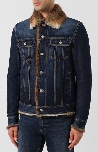 Джинсовая куртка с подкладкой из ондатры DOLCE & GABBANA, арт. G9MM7Z/G8AB3, фото 3