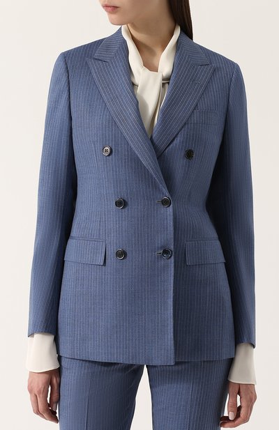 Шерстяной двубортный жакет в полоску KITON, арт. DG85GK09P7701001, фото 3