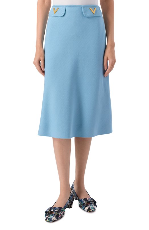 Юбка из вискозы Valentino 7B3RADK0/98T Голубой  7B3RADK0/98T Фото 3