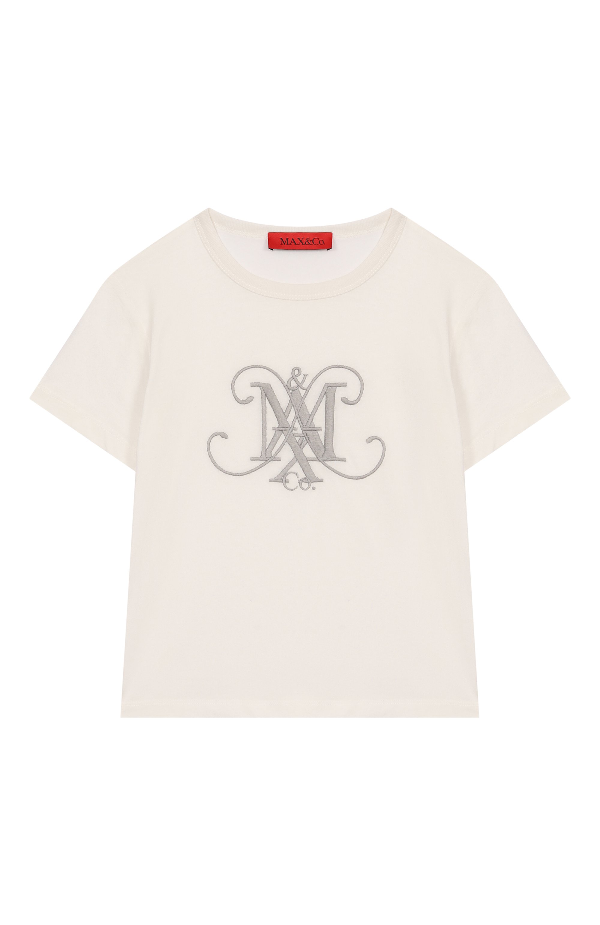 Хлопковая футболка MAX&CO молочного цвета по цене 8650 руб., арт. MX0196-MX053, фото 1 Хлопковая футболка MAX&CO, арт. MX0196-MX053, фото 1