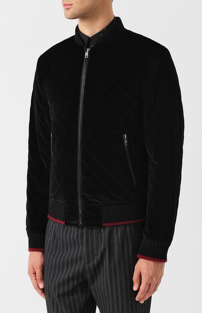 Хлопковый бомбер на молнии с контрастной отделкой DOLCE & GABBANA, арт. G9LN0T/FUVG7, фото 3