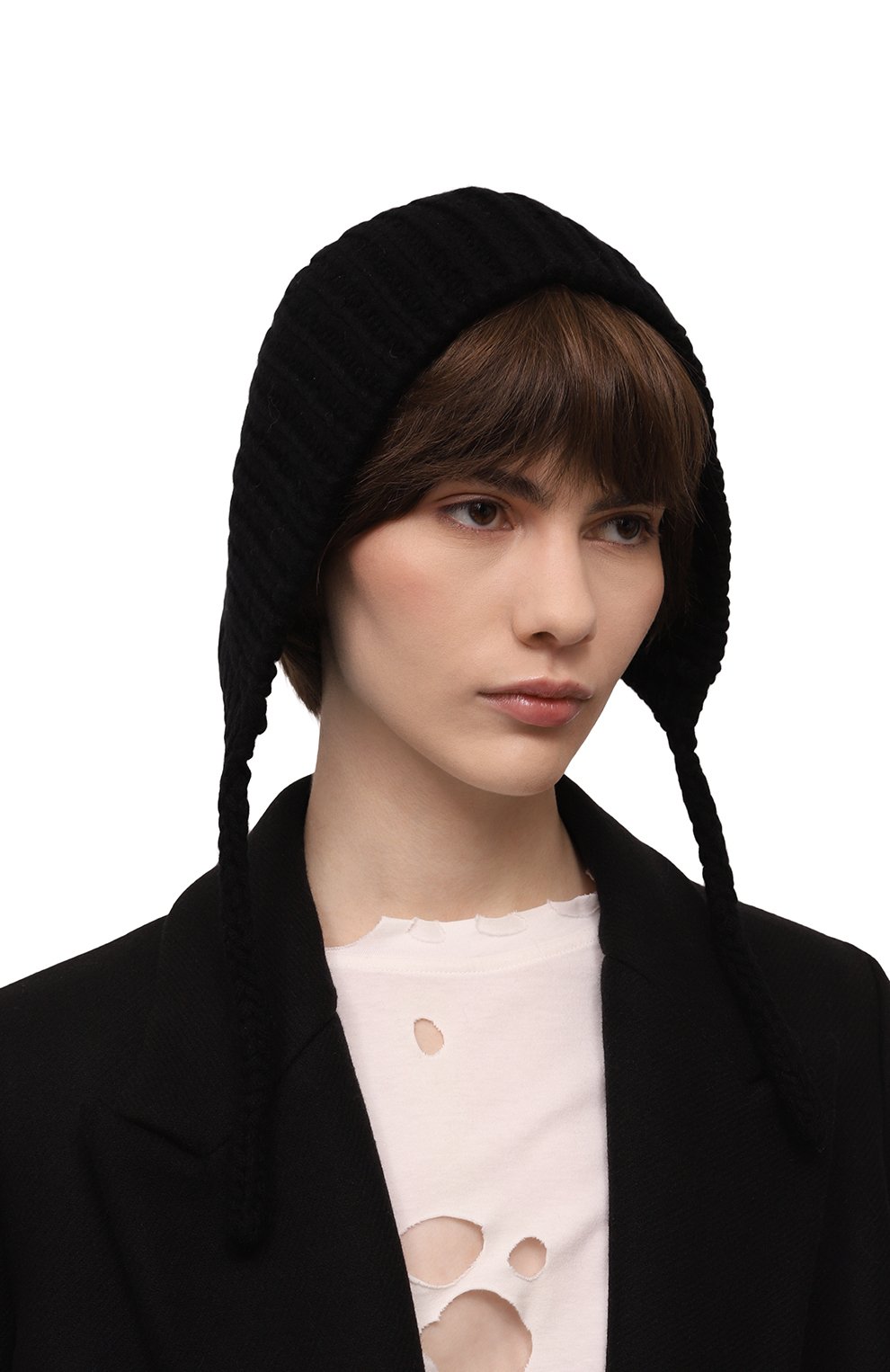 Косынка из шерсти и кашемира PERVERT черного цвета по цене 14000 руб., арт. PE23/KER02/60-41-08, фото 5 Косынка из шерсти и кашемира PERVERT, арт. PE23/KER02/60-41-08, фото 5