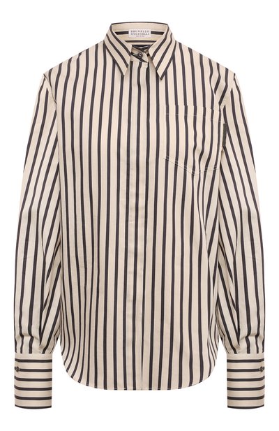 Женская рубашка из хлопка и шелка BRUNELLO CUCINELLI, арт. MA767MU816