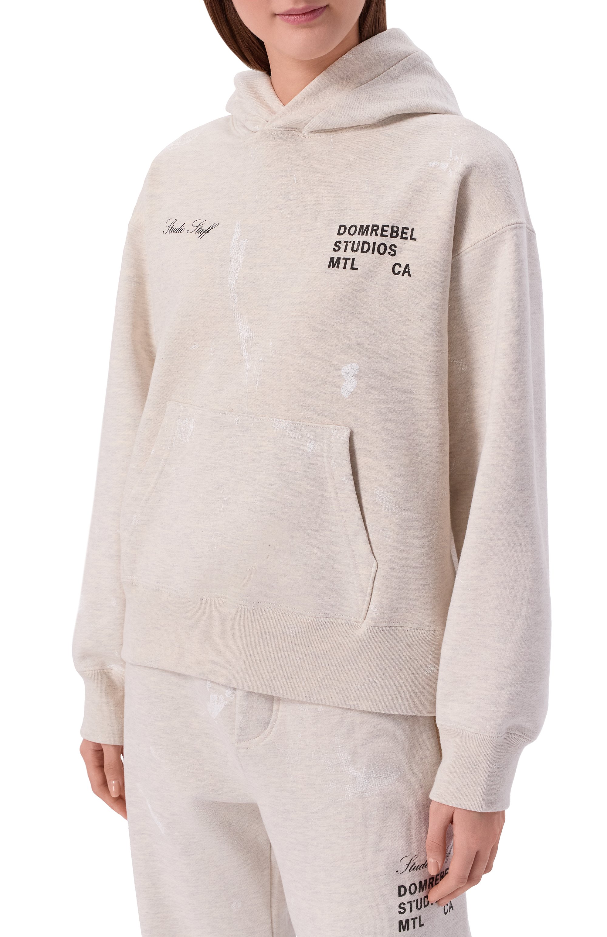 Хлопковое худи DOMREBEL серого цвета по цене 45250 руб., арт. STAFF/PULL0VER H00DIE, фото 3 Хлопковое худи DOMREBEL, арт. STAFF/PULL0VER H00DIE, фото 3